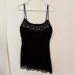 Vintage Black Embellished Women's Top
